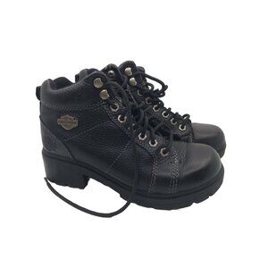 Harley Davidson Women’s Tyler Ankle Boots 84280 Black Leather Size 7.5 READ